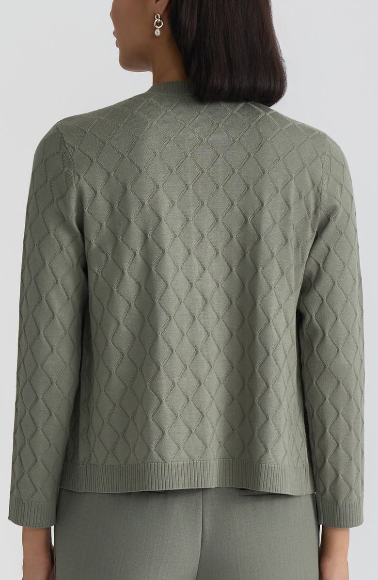 KASPER Diamond Stitch Cardigan, Alternate, color,