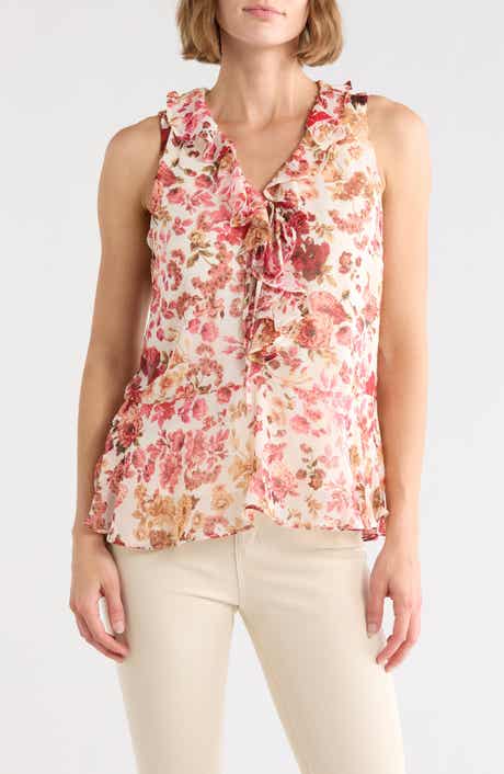 CeCe Ruffle Sleeveless Top