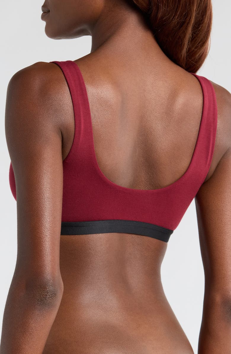 MeUndies Print Bralette, Alternate, color, Cabernet