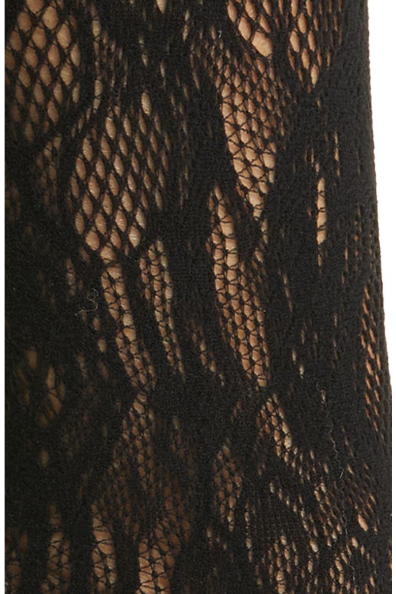 Rosetta Lace Crew Socks, Alternate, color, BLACK