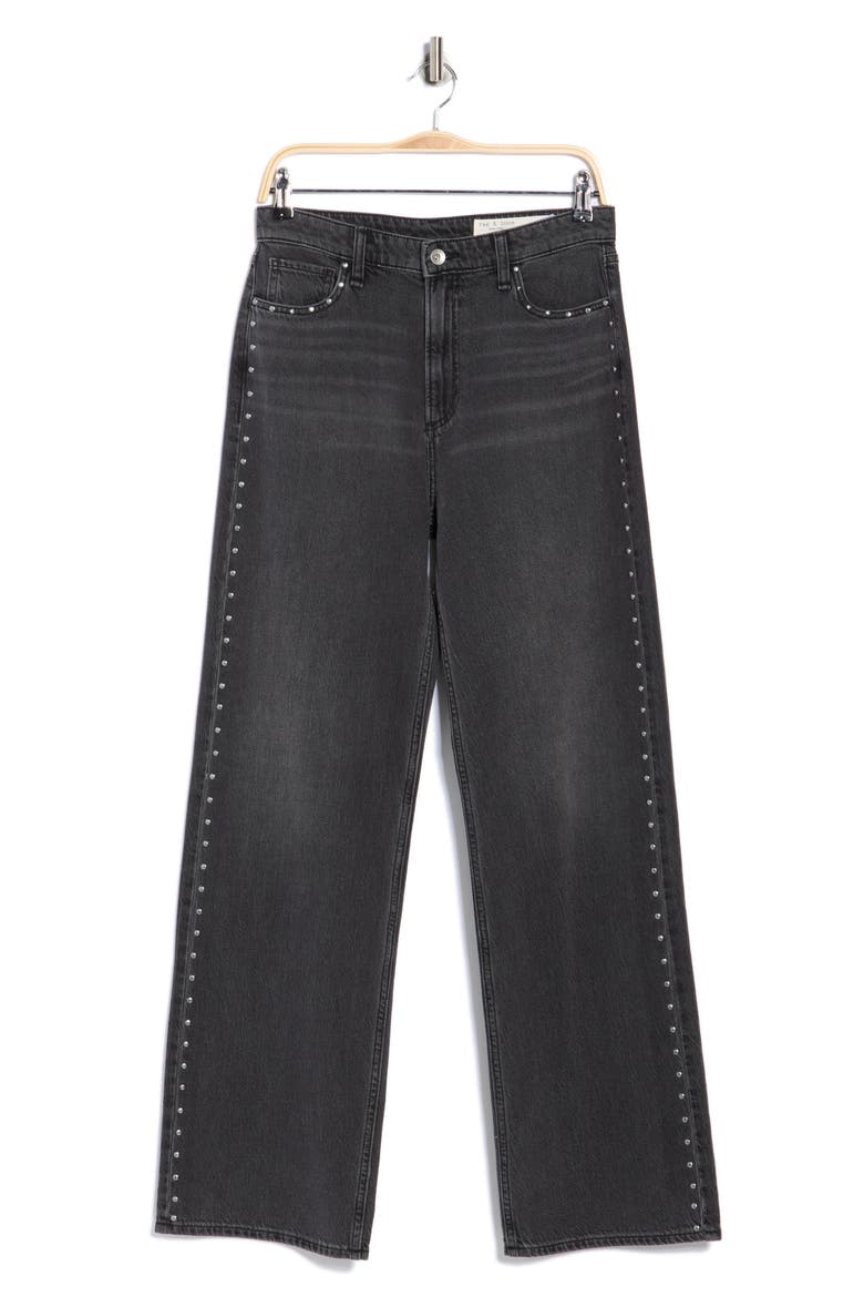 Lori High Waist Wide Leg Jeans, Alternate, color, BLACK STUD