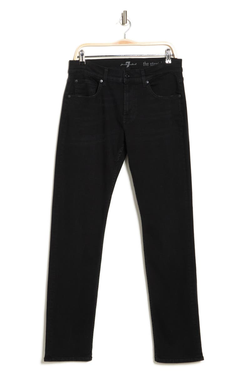 7 For All Mankind The Straight Comfort Luxe Jeans, Alternate, color, Black Onyx
