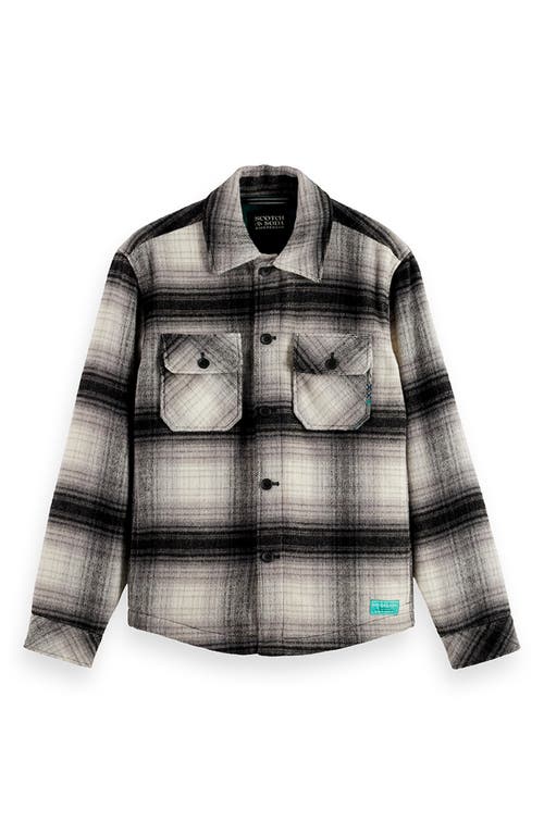 Scotch & Soda Check Overshirt In Gold