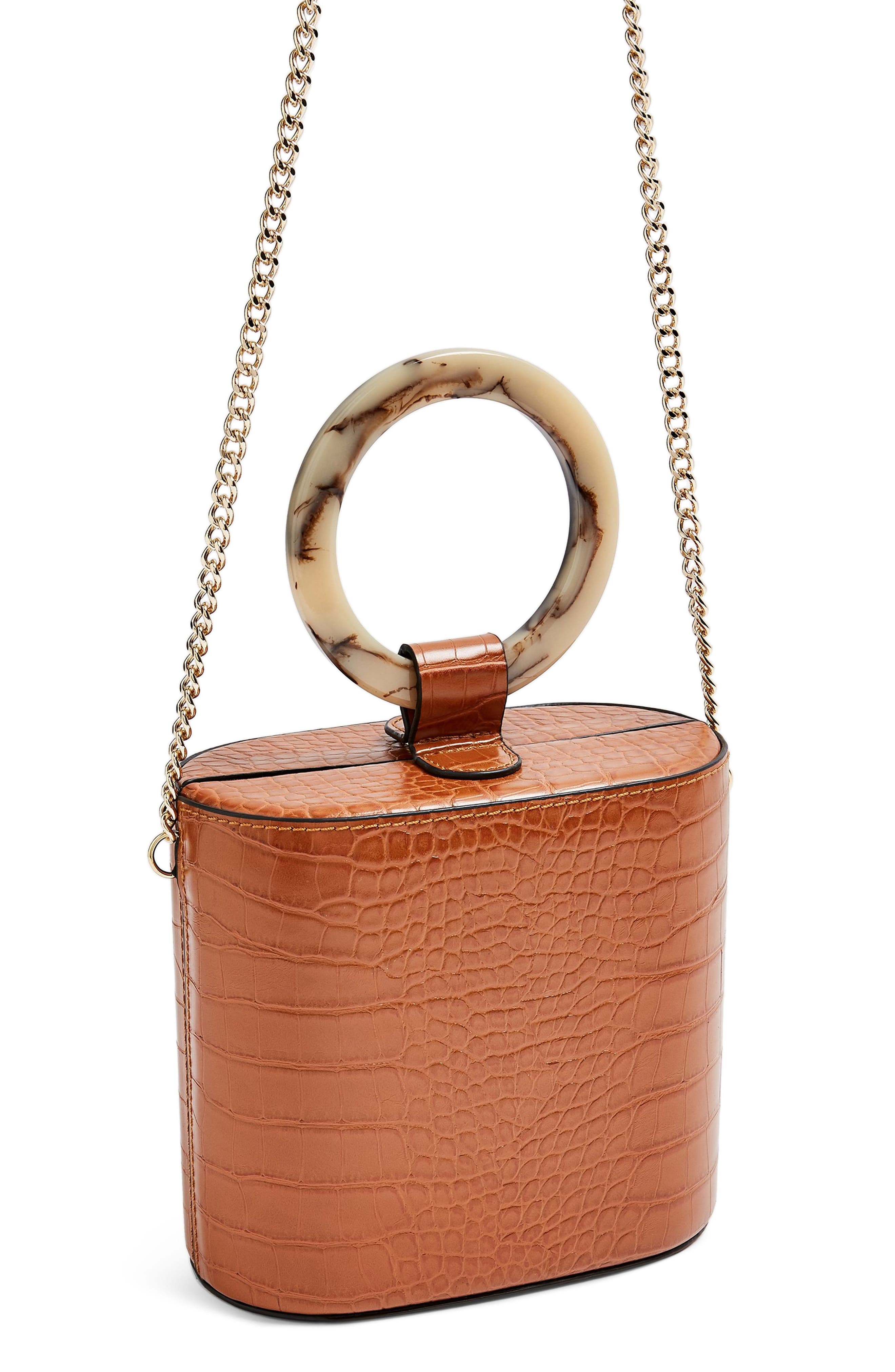 Topshop Gaze Crocodile Grab Bag, Alternate, color, 