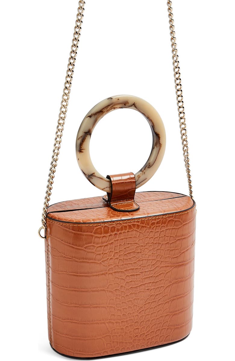Topshop Gaze Crocodile Grab Bag, Alternate, color,