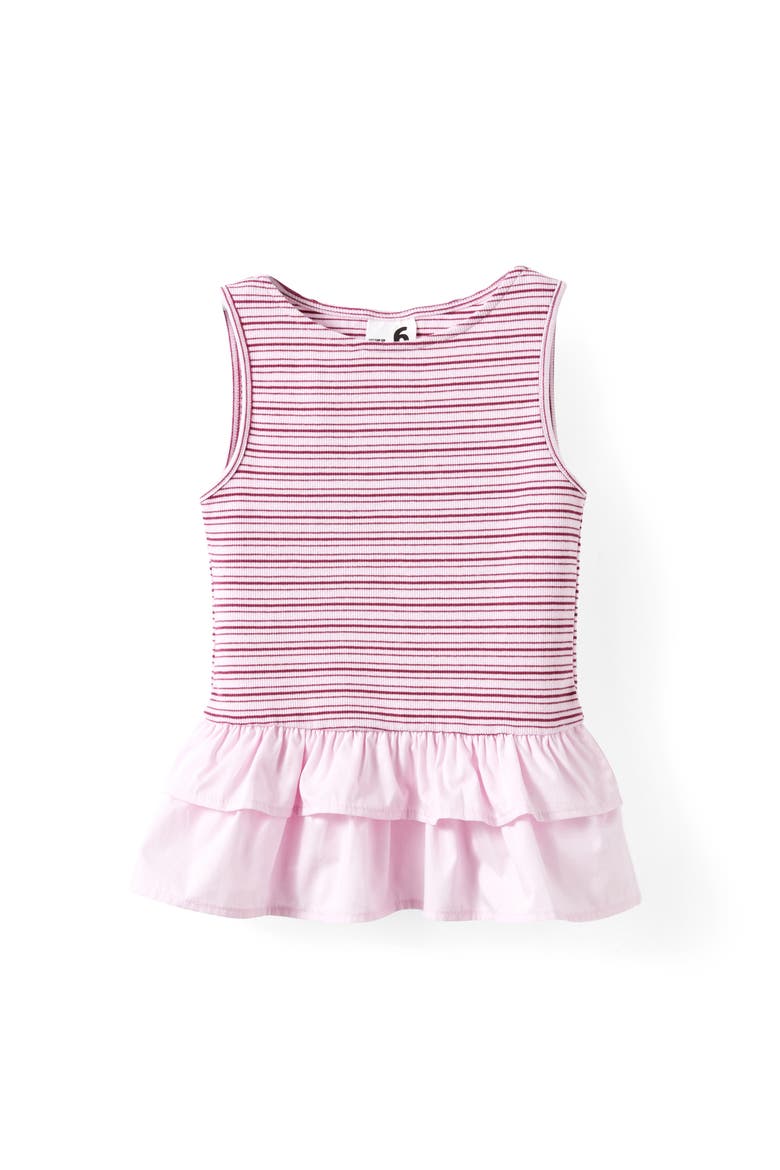 Kid's Lily Sleeveless Tiered Top, Main, color, Tea Party Pink Berry Jam