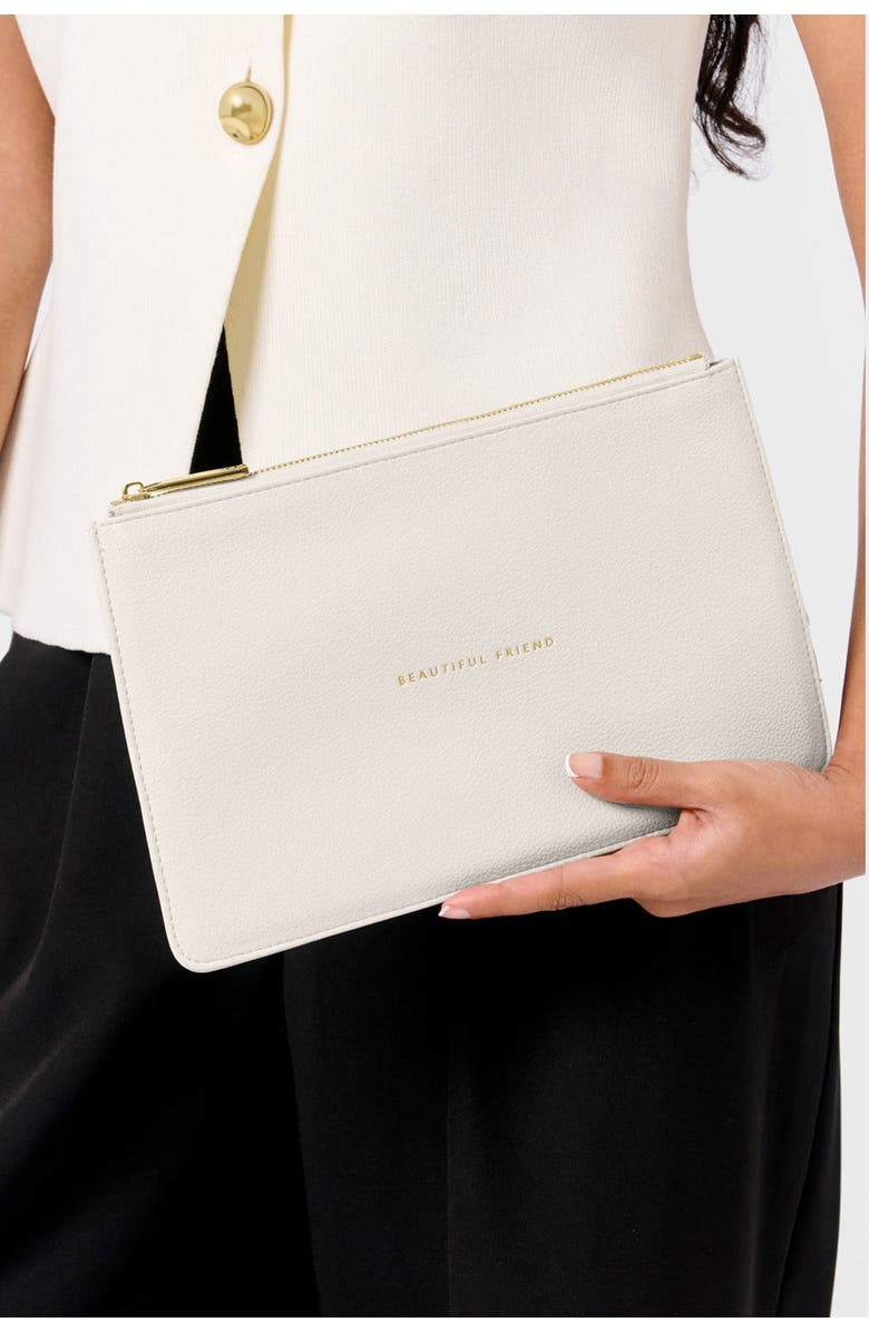 Katie Loxton Sentiment Pouch 'Beautiful Friend', Alternate, color, White