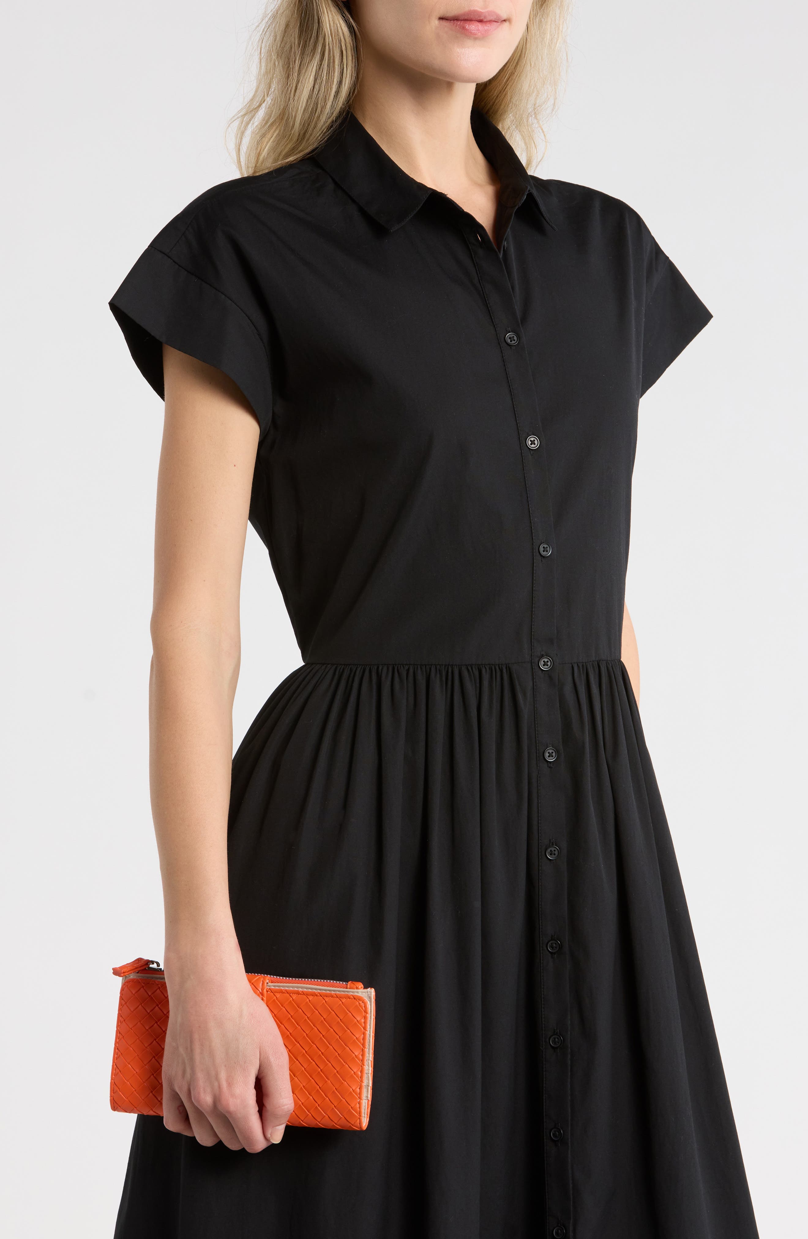 Lottie Woven Faux Leather Clutch, Alternate, color, HOT ORANGE