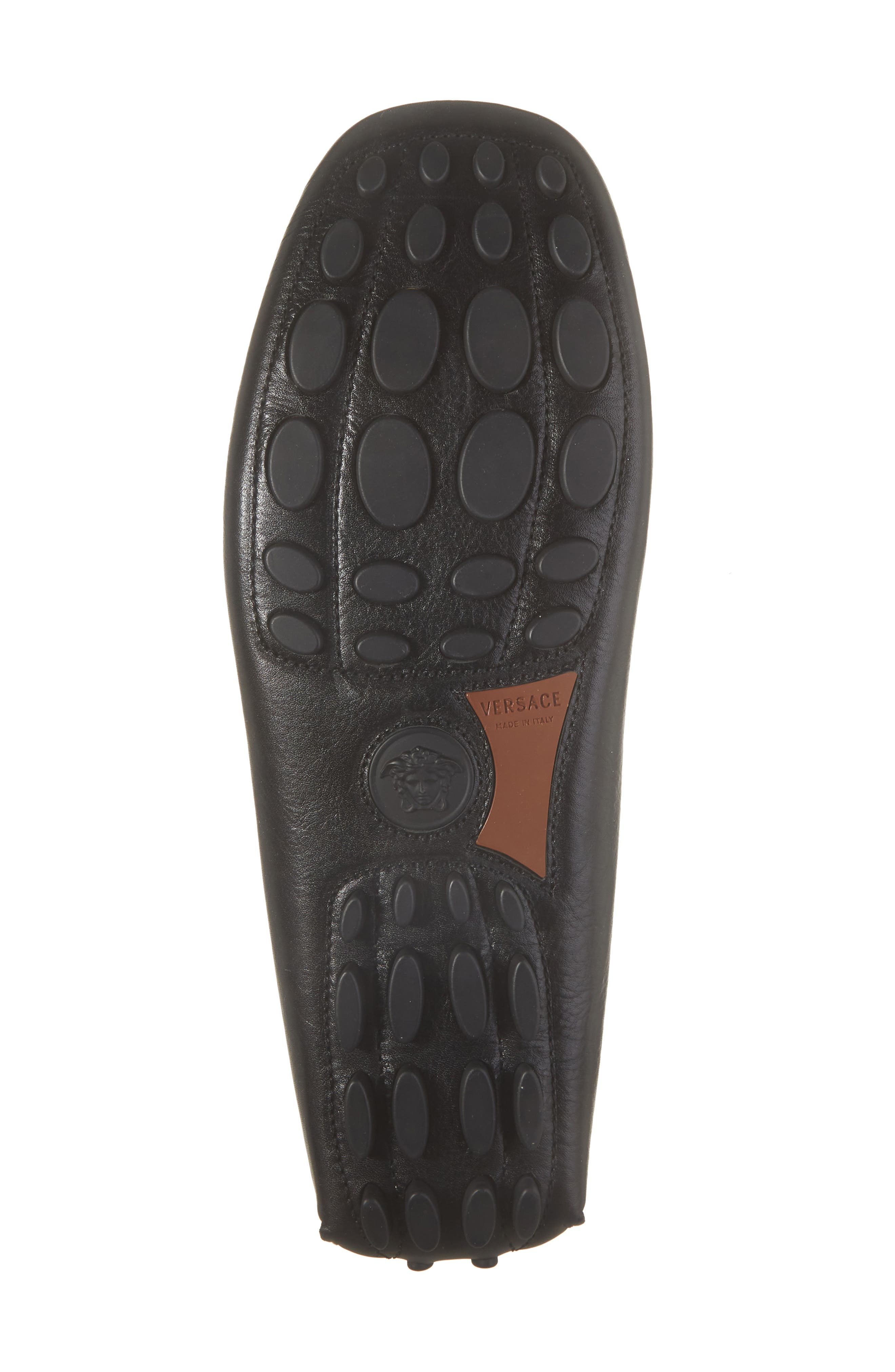 Robin Leather Driving Shoe, Alternate, color, BLACK-GOLD 82