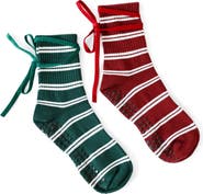 Pilates University 1883 Assorted 2-Pack Sporty Ballerina Nonslip Grip Crew Socks