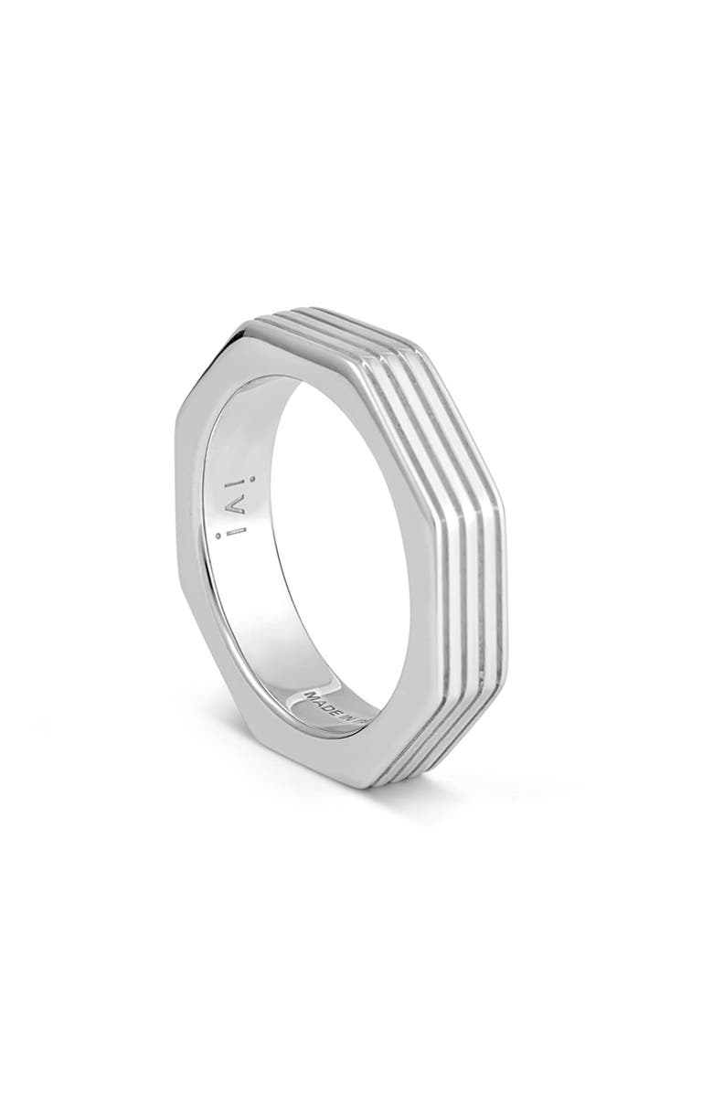 IVI Los Angeles Octagon Band Ring, Alternate, color, Silver