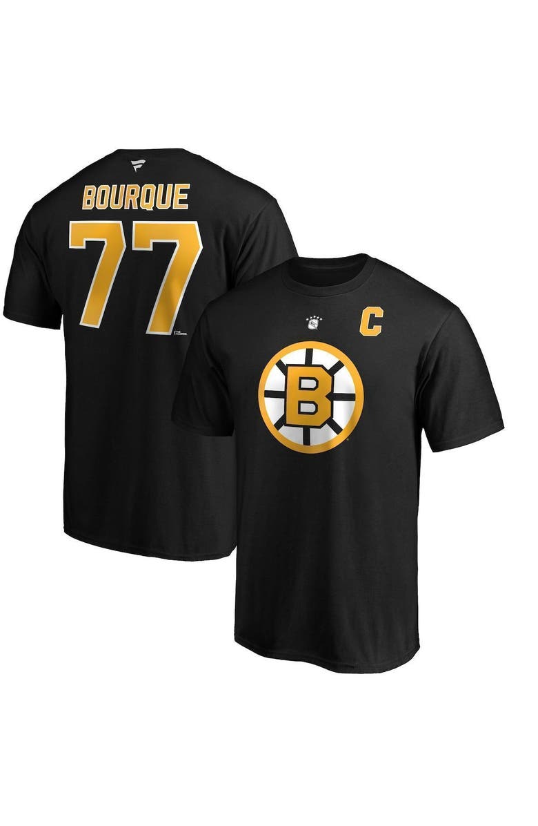 FANATICS Men's Fanatics Branded Ray Bourque Black Boston Bruins Authentic Stack Retired Player Name & Number T-Shirt, Main, color, Black