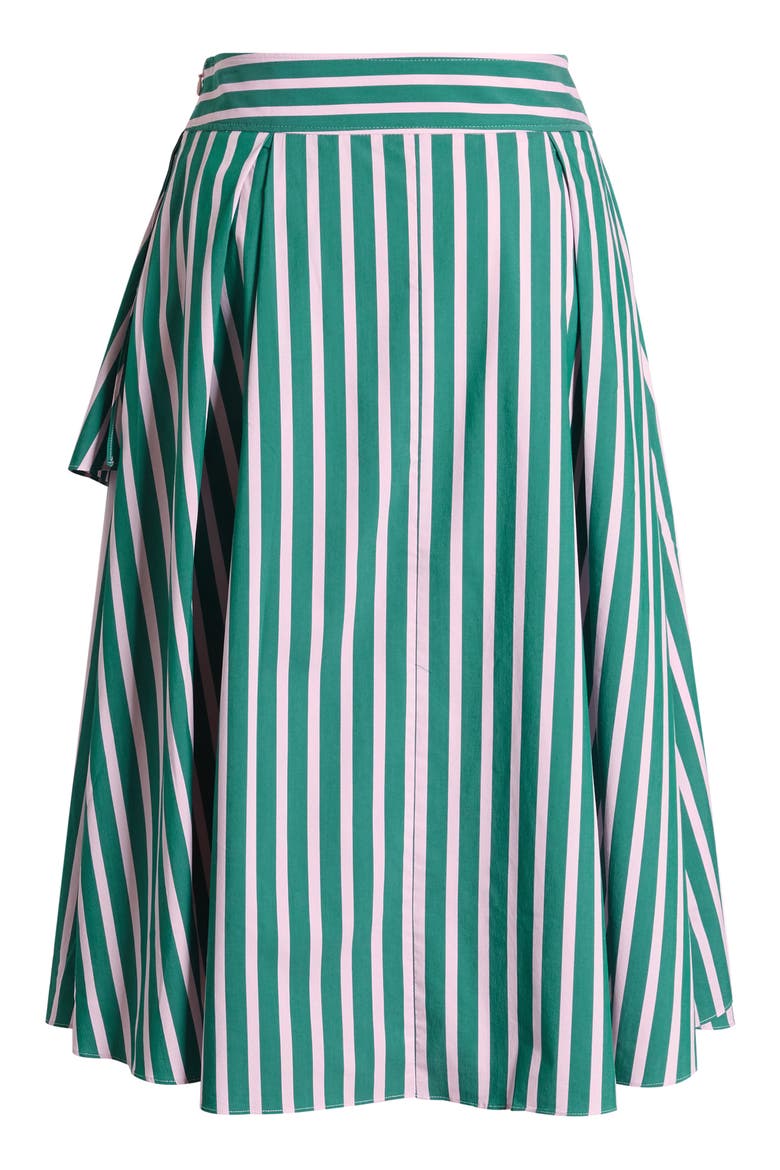 x Atlantic-Pacific Stripe Asymmetrical Skirt, Alternate, color, GREEN- PINK STRIPE