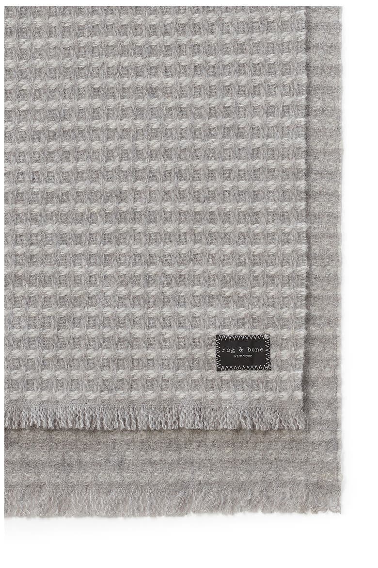 Joni Recycled Wool Blend Waffle Scarf, Alternate, color, GREY