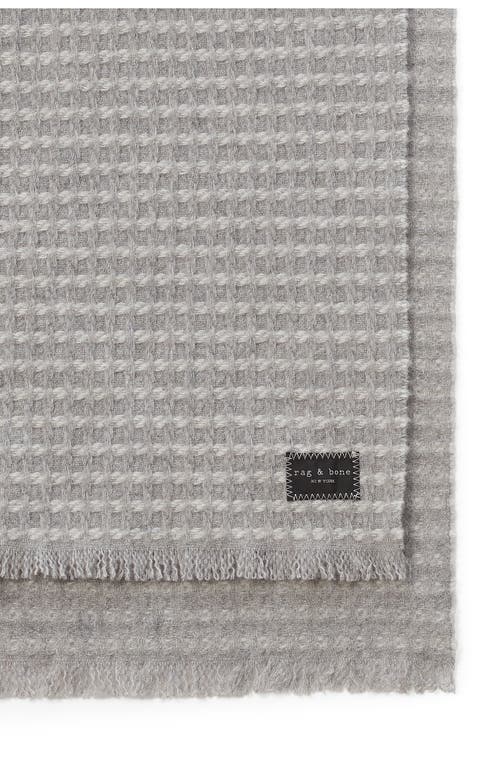 Rag & Bone Joni Recycled Wool Blend Waffle Scarf In Gray