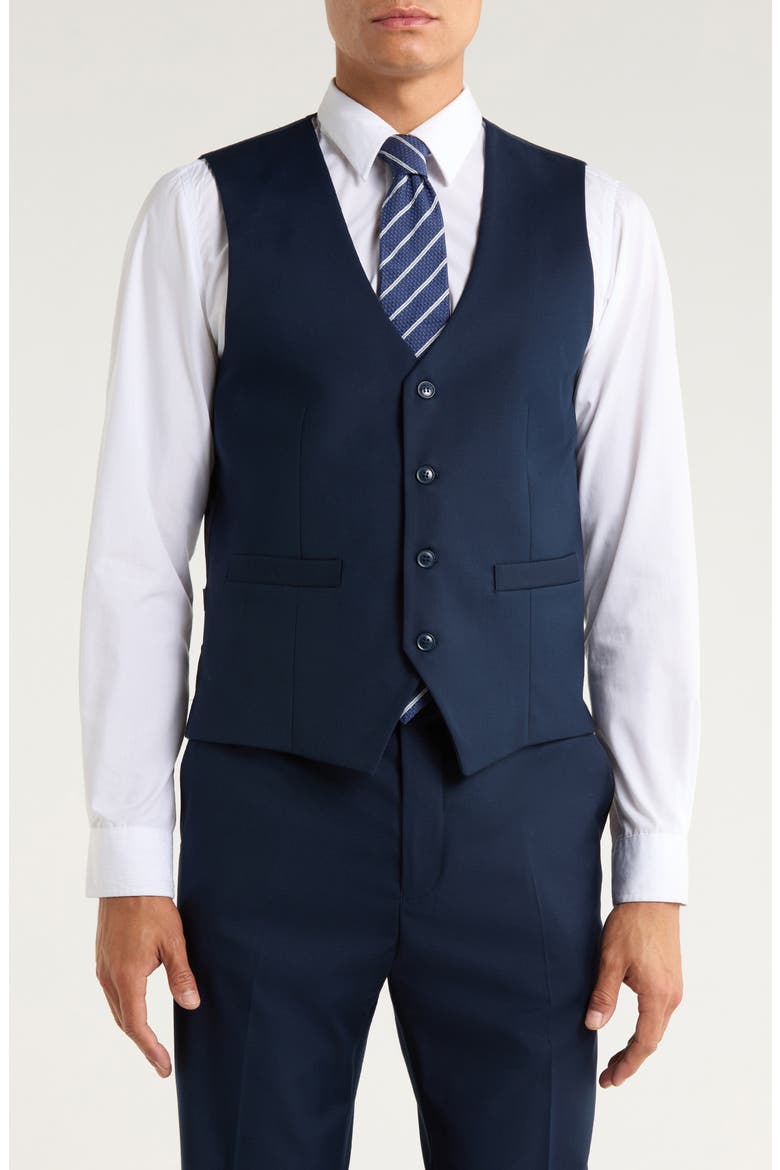 Navy Mélange 3-Piece Suit, Alternate, color, NAVY