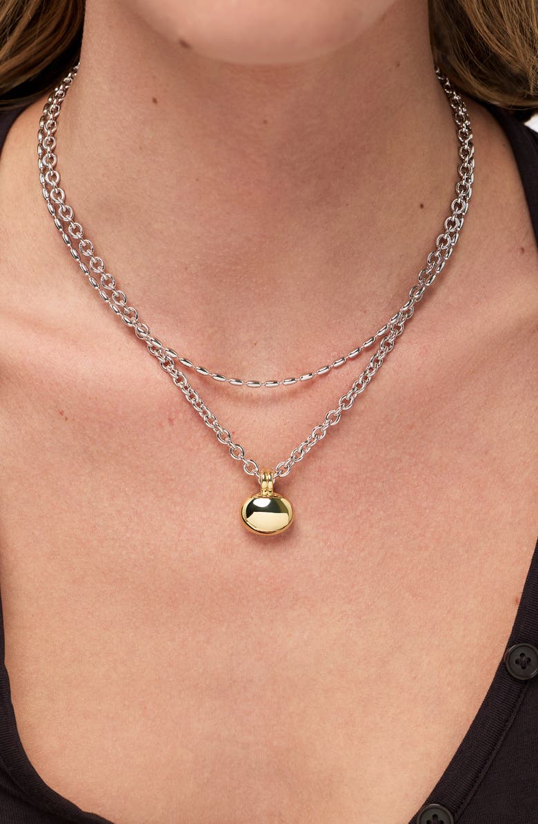 Ana Luisa Two-Tone Pebble Pendant Necklace, Alternate, color, Gold / Silver