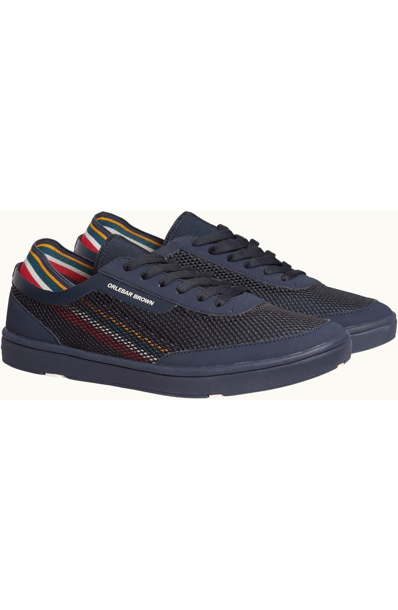Orlebar Brown Larson O.B Stripe Shoe You Can Swim, Main, color, Navy/Orange/Aquamarine