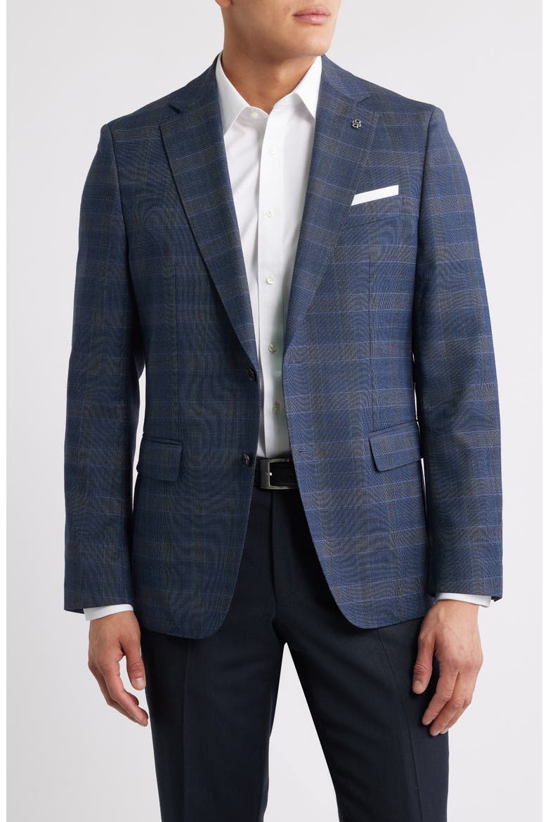 Hutson Plaid Sport Coat, Main, color, NAVY