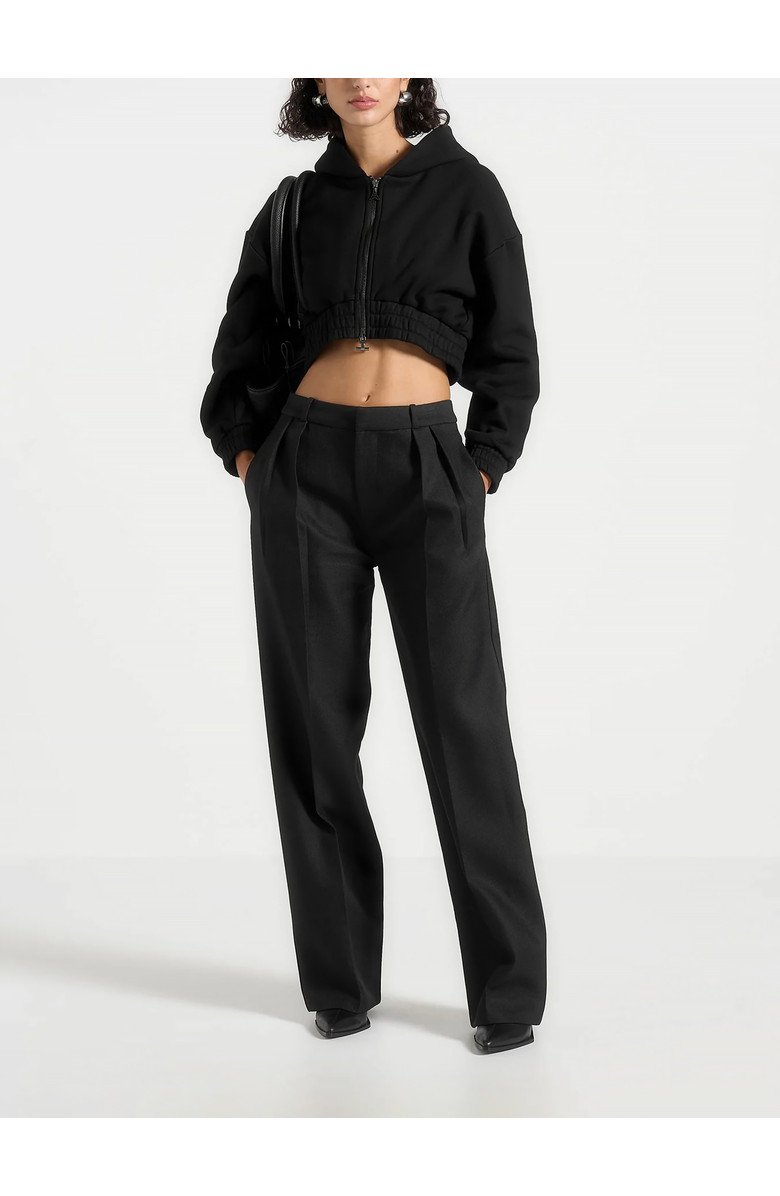 Manière De Voir Josiane Relaxed Zip Through Hoodie, Alternate, color, Black