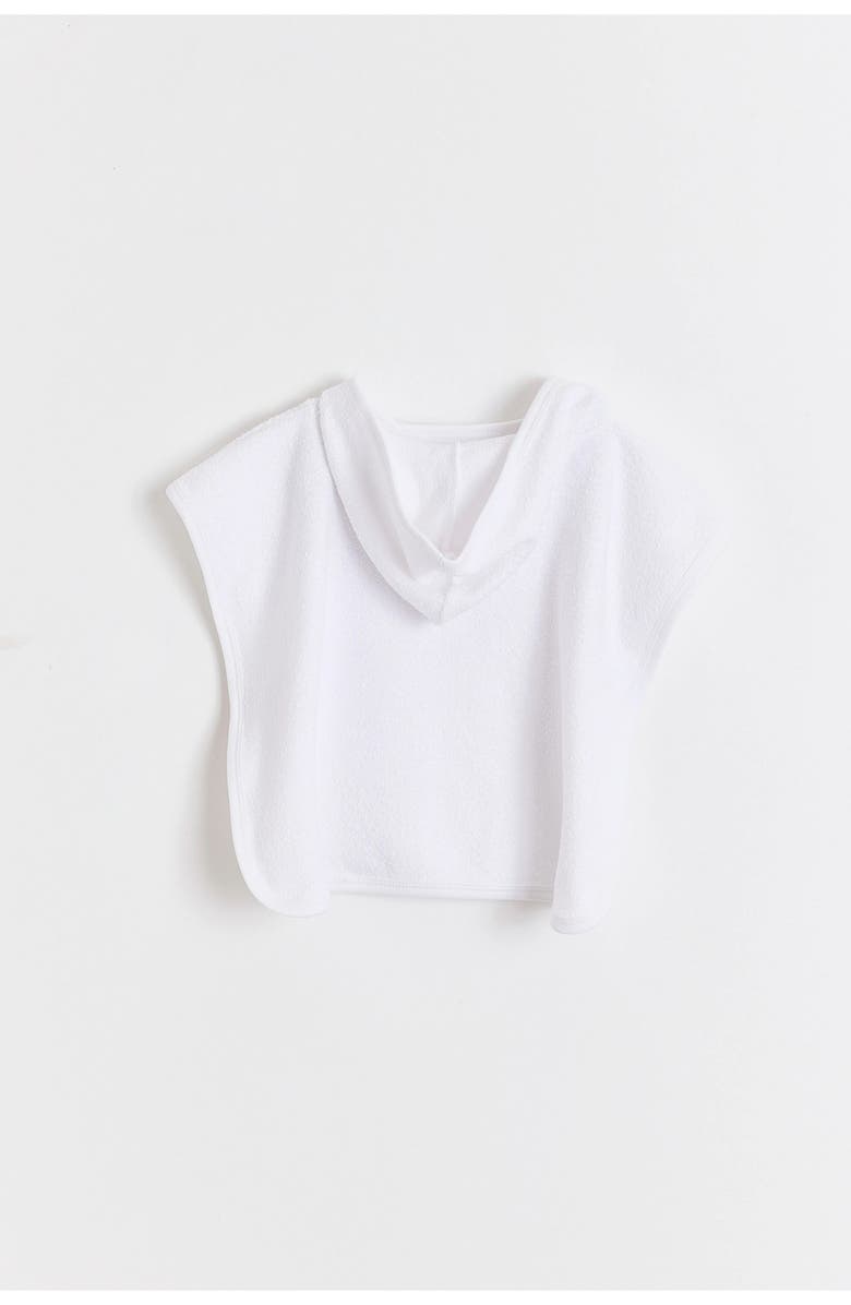 Babycottons Premium Peruvian Pima Cotton Logo Poncho Towel for Toddler, Alternate, color, White