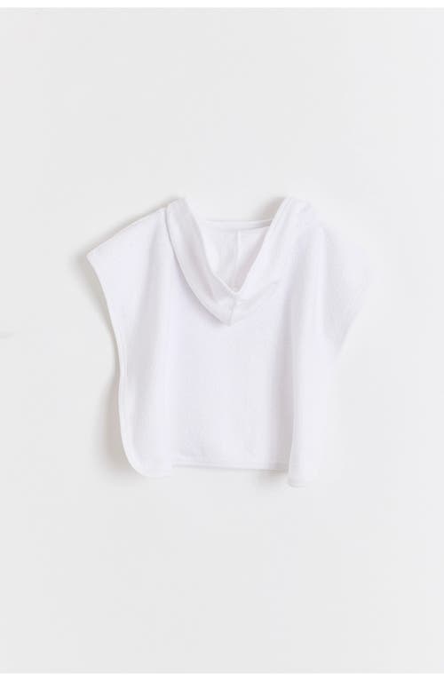 Babycottons Premium Peruvian Pima Cotton Logo Poncho Towel For Toddler In White