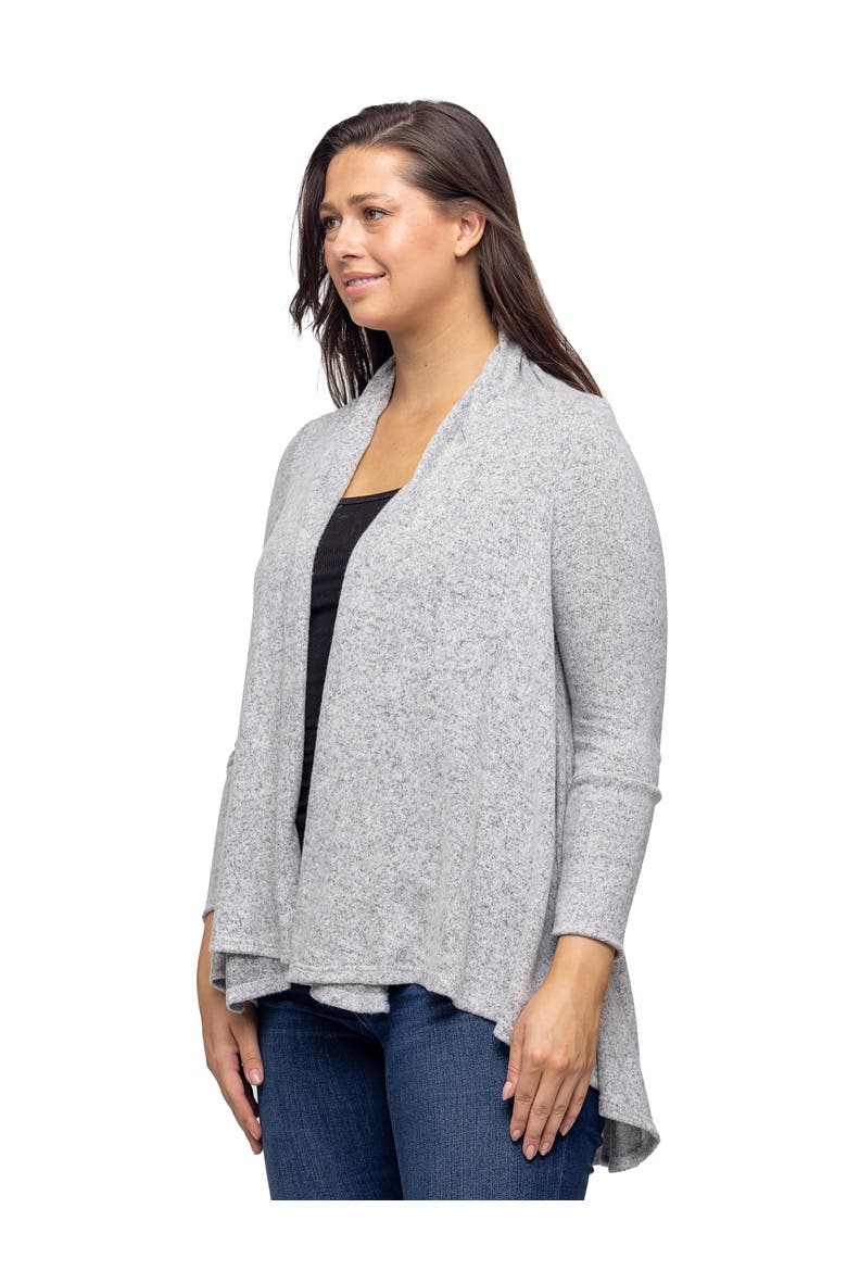 Open Front Long Sleeve High Low Cozy Cardigan, Alternate, color, Grey