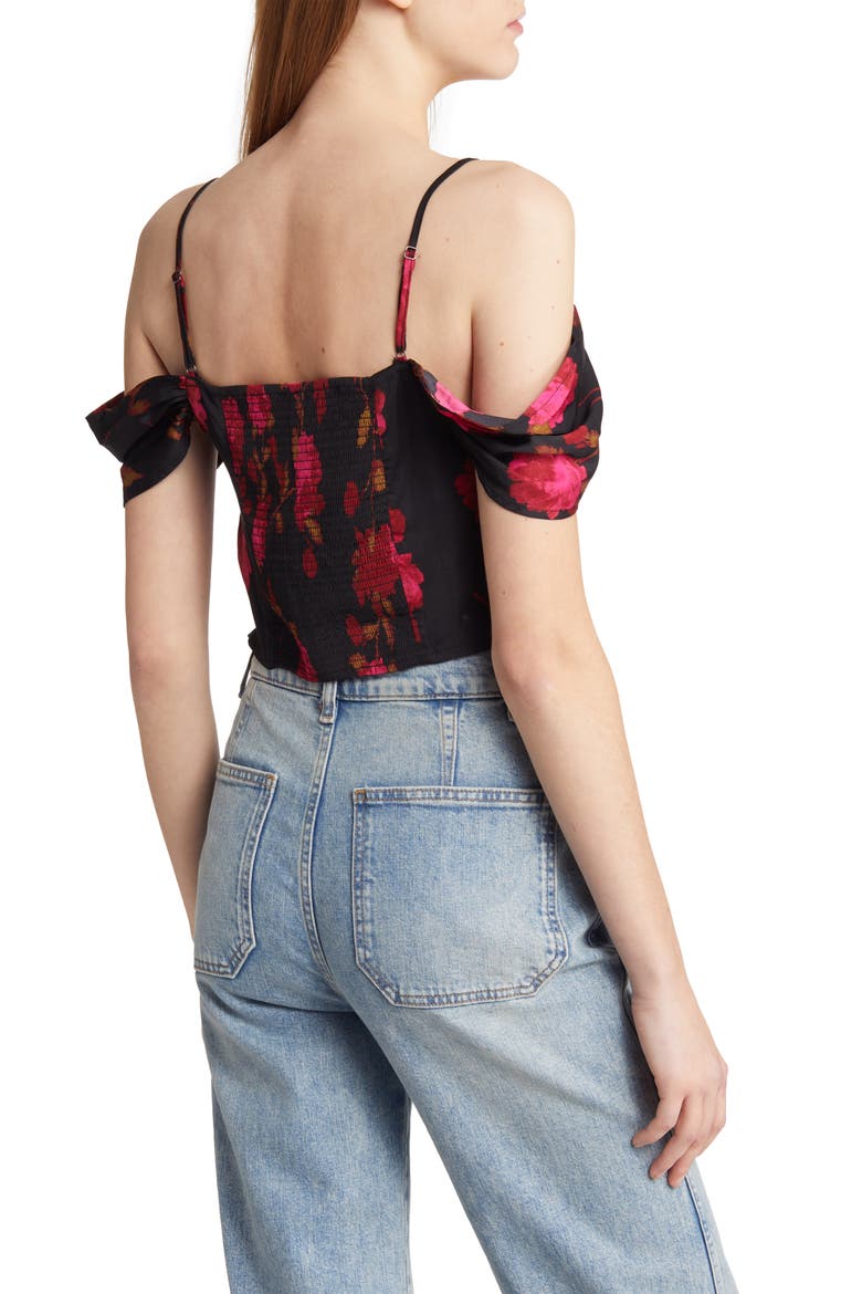 Cassandra Floral Off the Shoulder Blouse, Alternate, color, BLACK COMBO