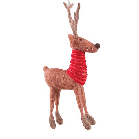 Brown Deer with  Red Christmas Xmas Ornament