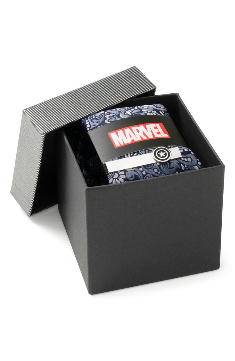 Cufflinks, Inc. Avengers Silk Tie & Tie Bar Set, Alternate, color, Navy