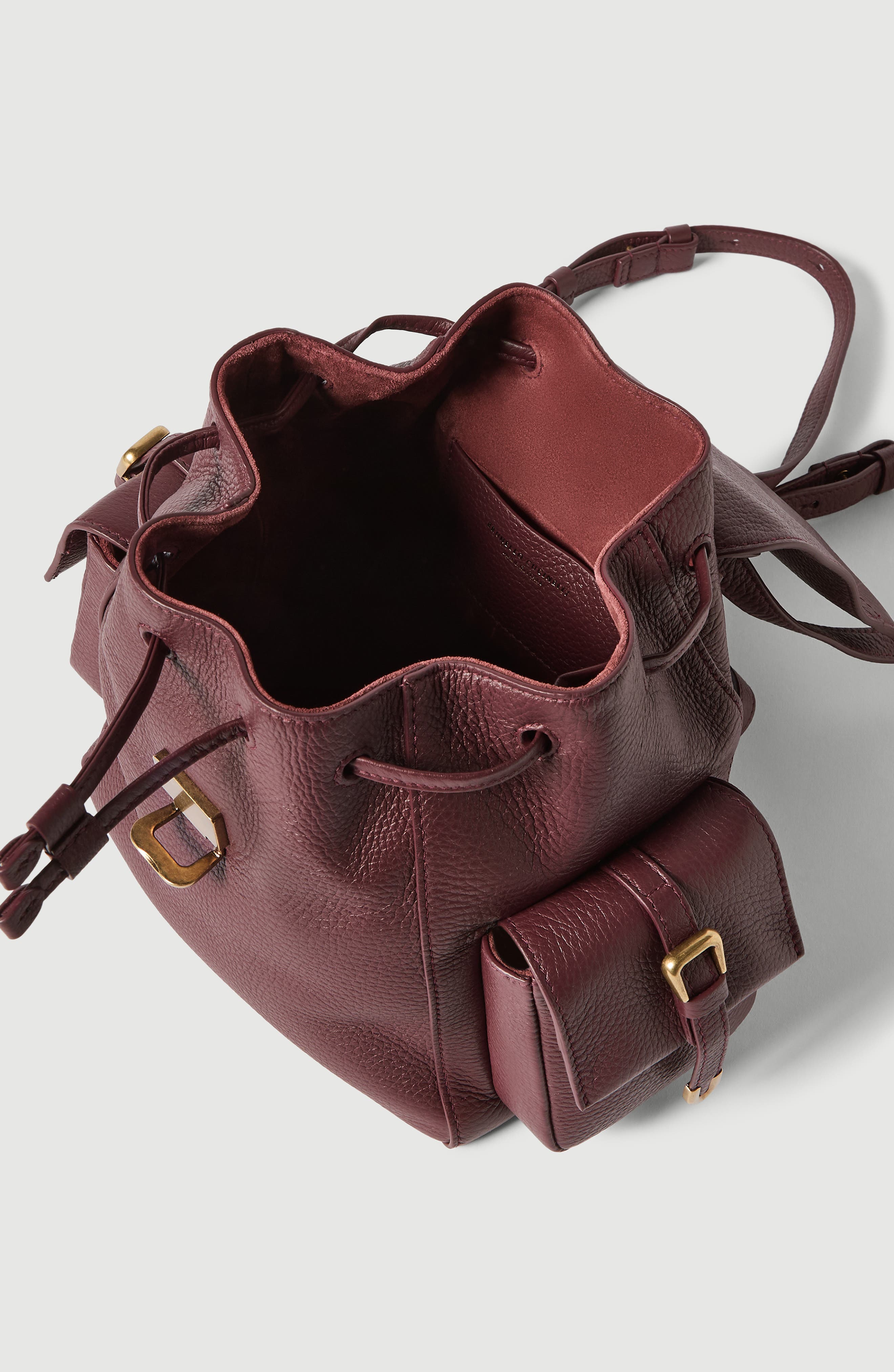 Deerskin sartorial backpack, Alternate, color, Burgundy