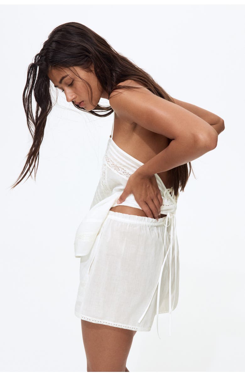 H&M Cotton Beach Shorts, Alternate, color, White