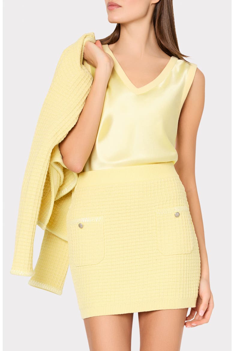 Saige Textured Knit Miniskirt, Main, color, LT YELLOW
