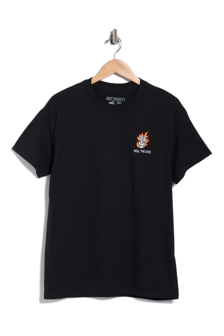 Roll The Dice Embroidery T-Shirt, Alternate, color, BLACK