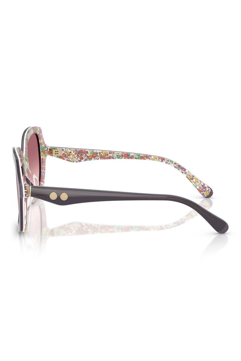 56mm Gradient Butterfly Sunglasses, Alternate, color, VIOLET / FLORAL / PURPLE PINK