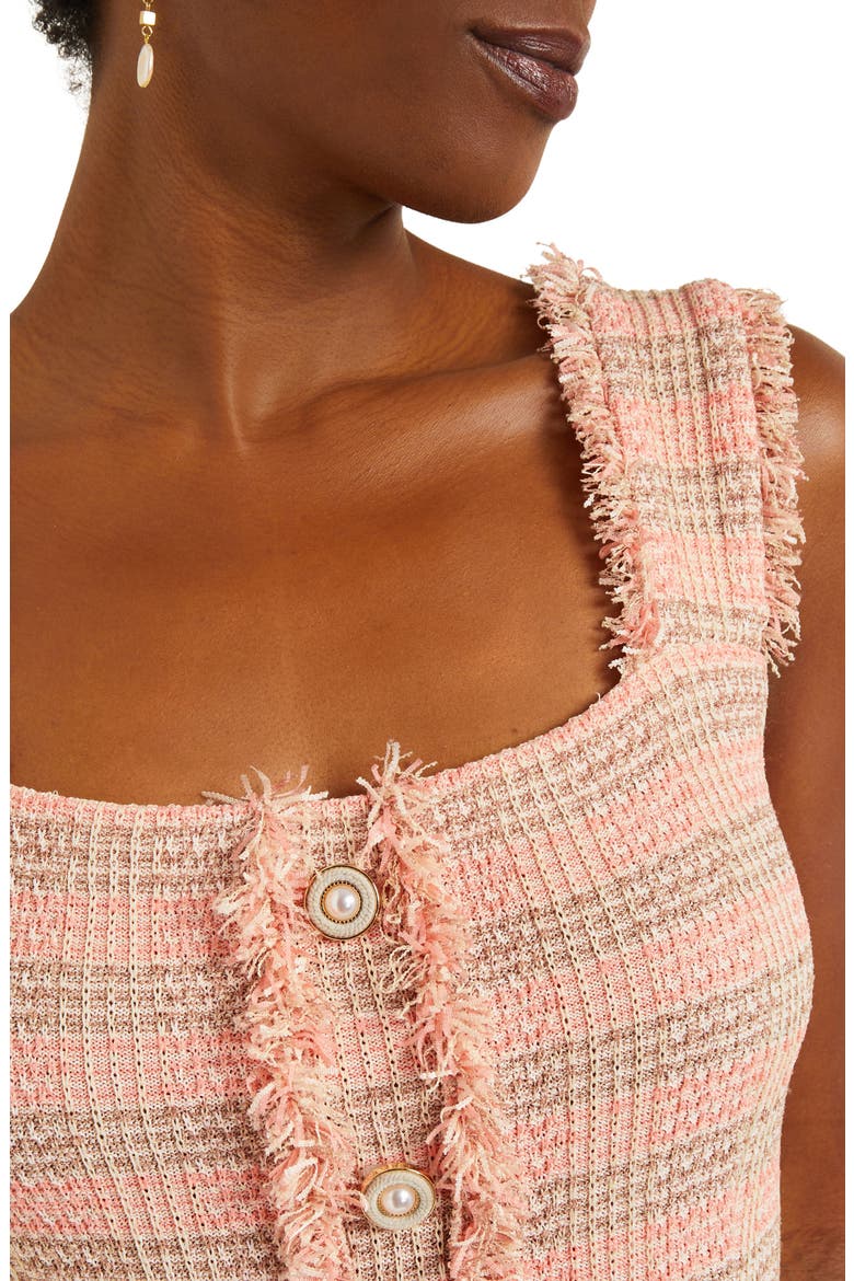 Fringed Sleeveless A-Line Dress, Alternate, color, PINK