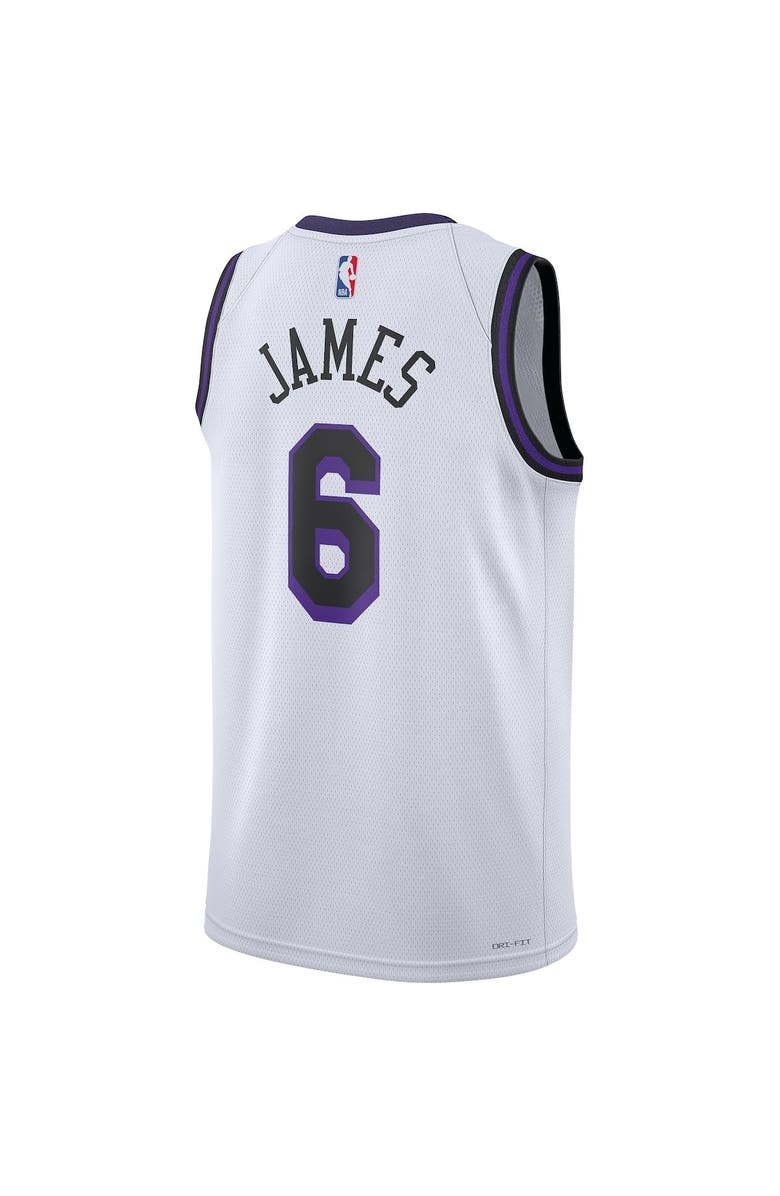 Nike Unisex Nike LeBron James White Los Angeles Lakers 2022/23 Swingman Jersey - City Edition, Alternate, color,
