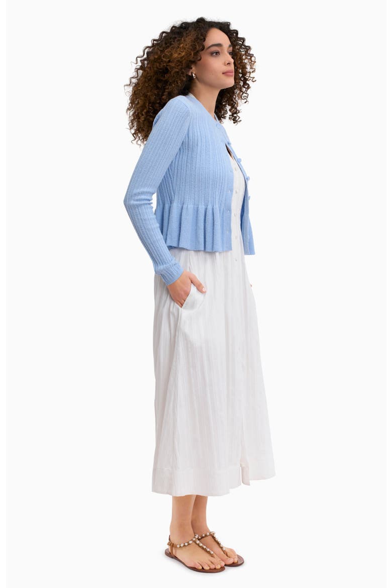 Boucle Knit Cardigan, Alternate, color, Azure