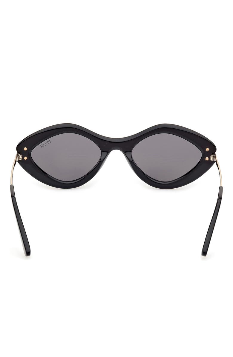 Emilio Pucci Geometric 54mm Sunglasses, Alternate, color, Shiny Black / Smoke