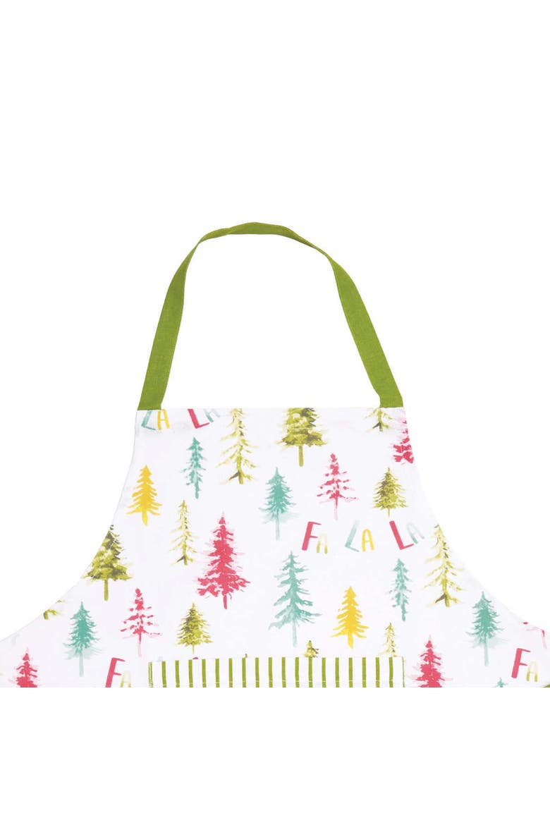 Winter Wonderland Trees 100% Cotton Christmas Apron, Alternate, color, Green