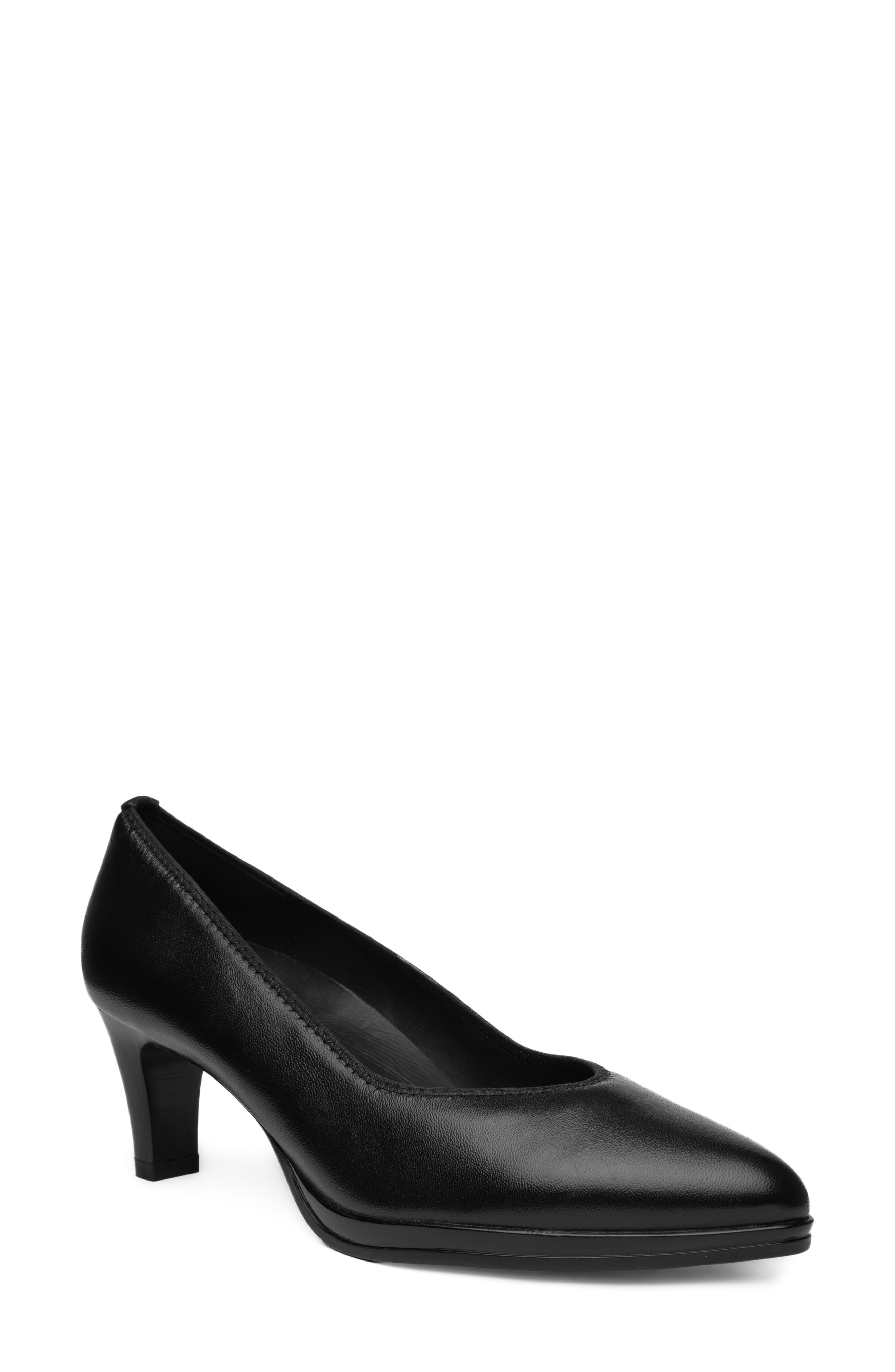 Amaryllis Leather Pump, Main, color, BLACK LEATHER