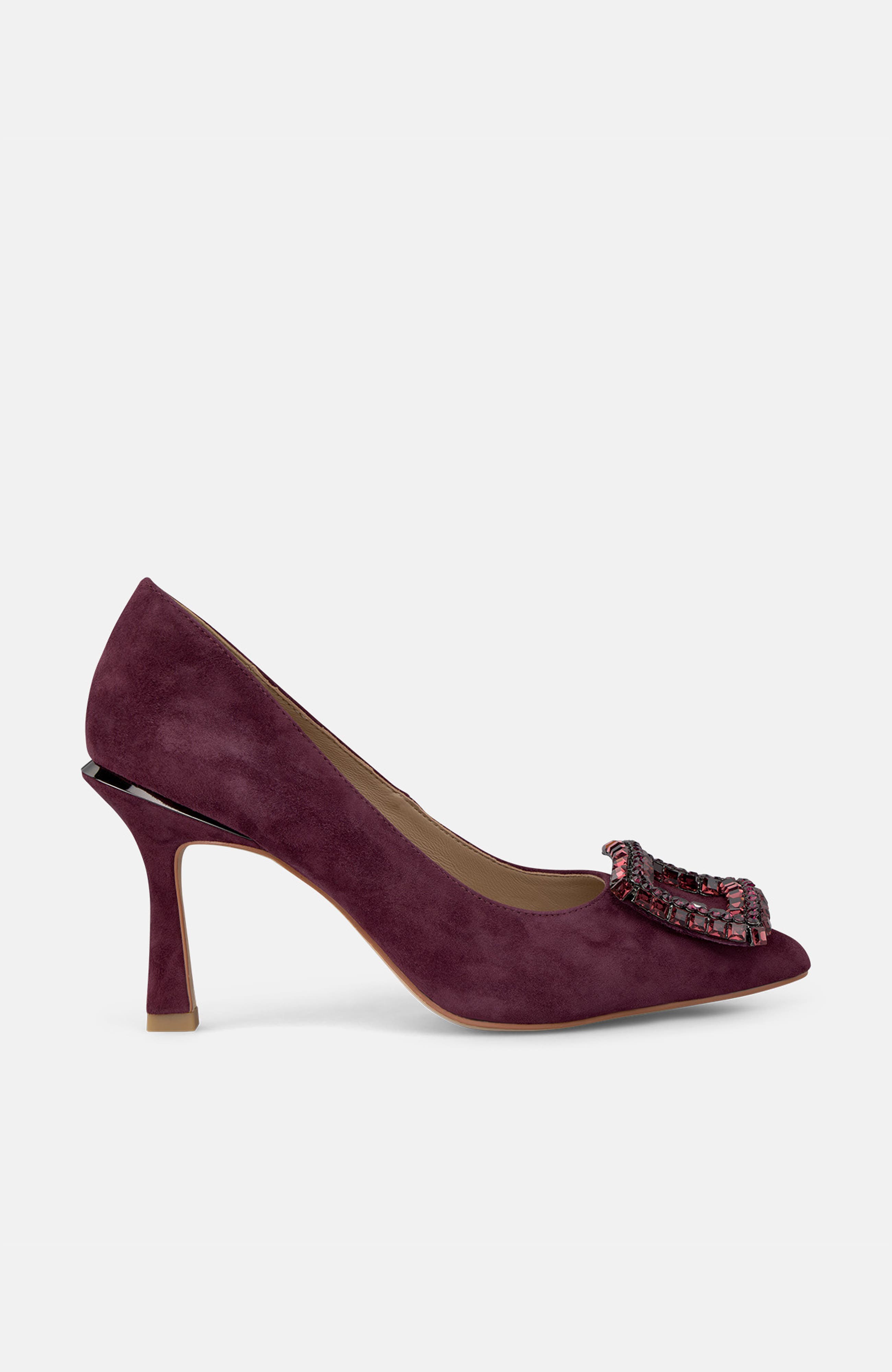 High Heel Shoe Brooch, Alternate, color, Wine