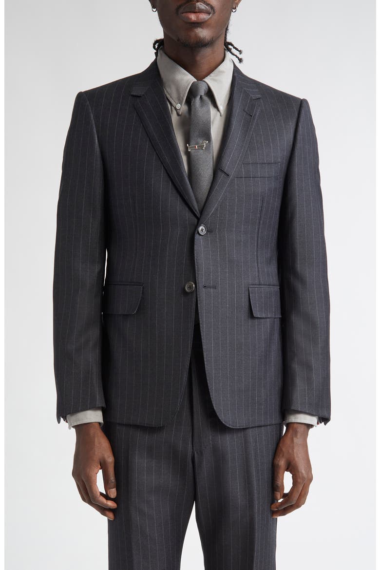 Fit 1 Pinstripe Wool Sport Coat, Main, color, DARK GREY
