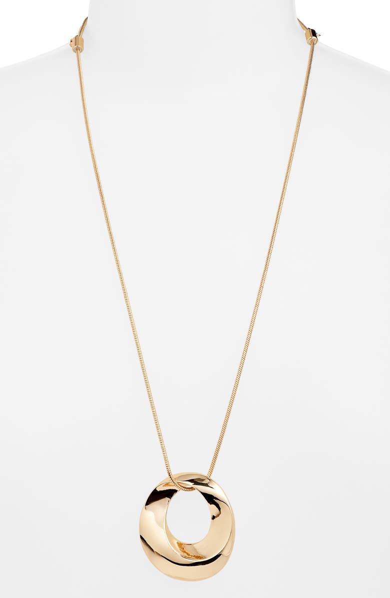 Nordstrom Bold Sculptural Twist Pendant Necklace, Alternate, color, Gold