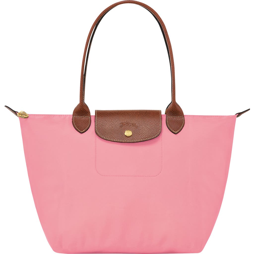 Shop Longchamp Medium Le Pliage Nylon Shoulder Tote In Marshmallow