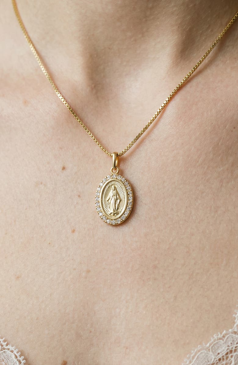 The M Jewelers Oval Mary Pendant Necklace, Alternate, color,