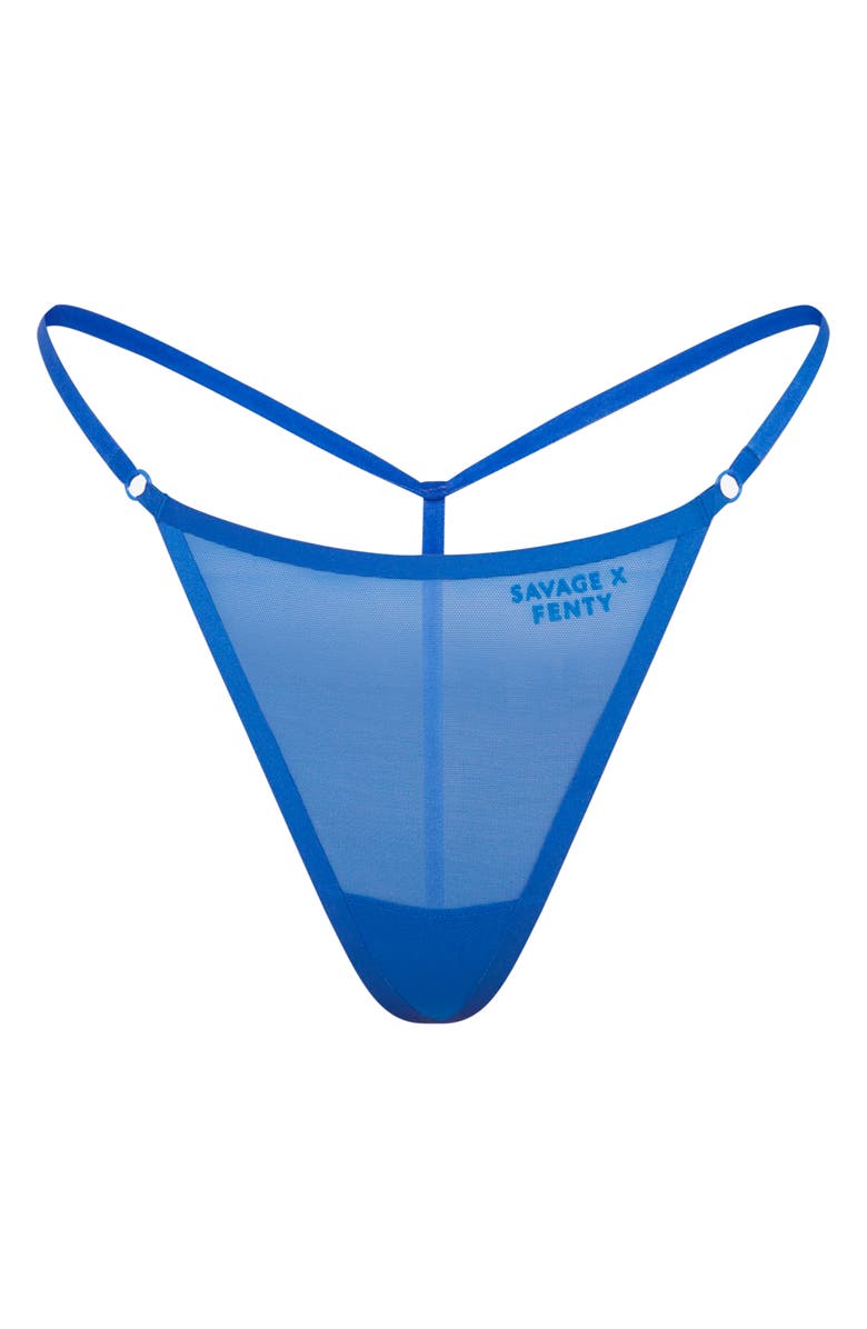 SAVAGE X FENTY Sheer X G-String, Alternate, color, Blue Euphoria