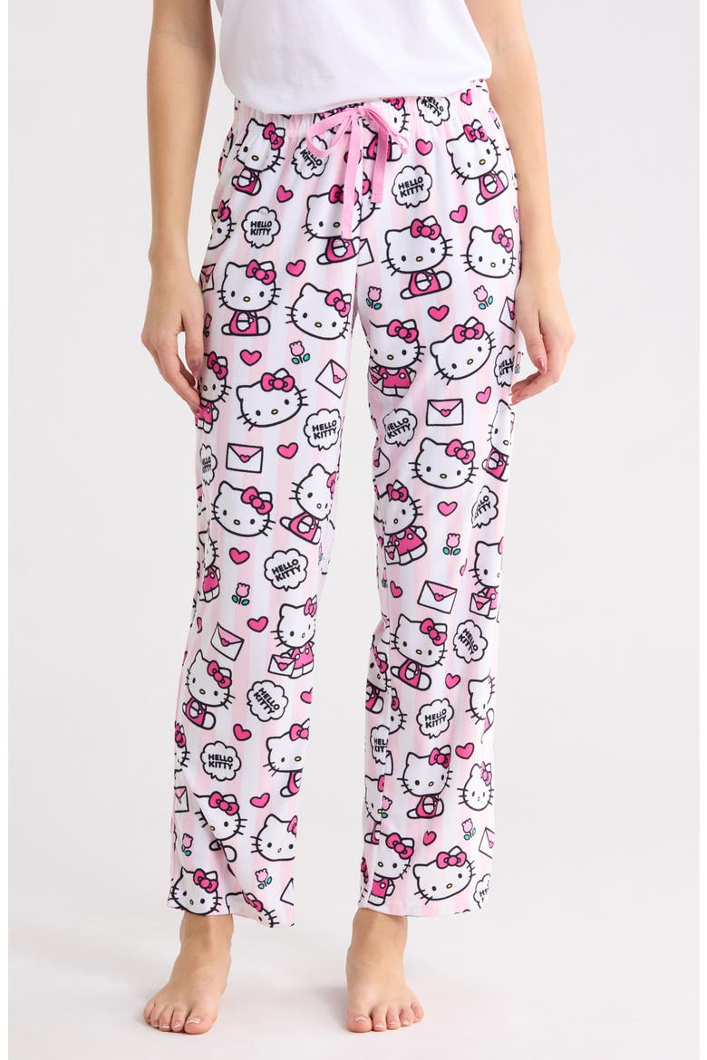 Pajama Pants, Main, color, PINK/ WHITE
