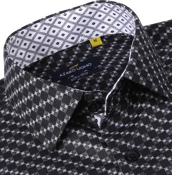 Slim Fit Geometric Print Performance Button-Up Shirt