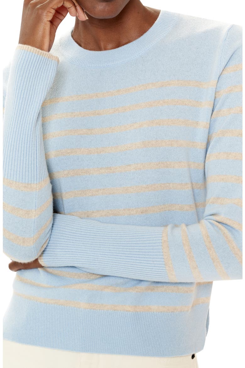 Lean Lines Sweater, Alternate, color, PALE BLUE/ TAN